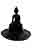 09102869: Porte-Encens Bouddha Résine noir tige d'encens D9cm 1pc